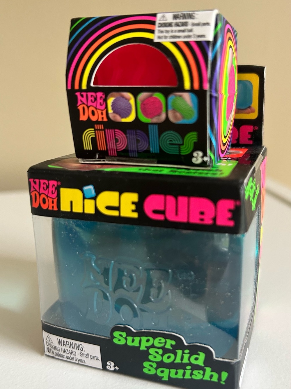 Schylling NeeDoh Nee Doh Nice Cube Blue & Pink Ripples Bundle 🧊💕